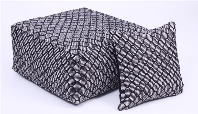 Article Herringbone Woven Round Floor Cushion — Poufs